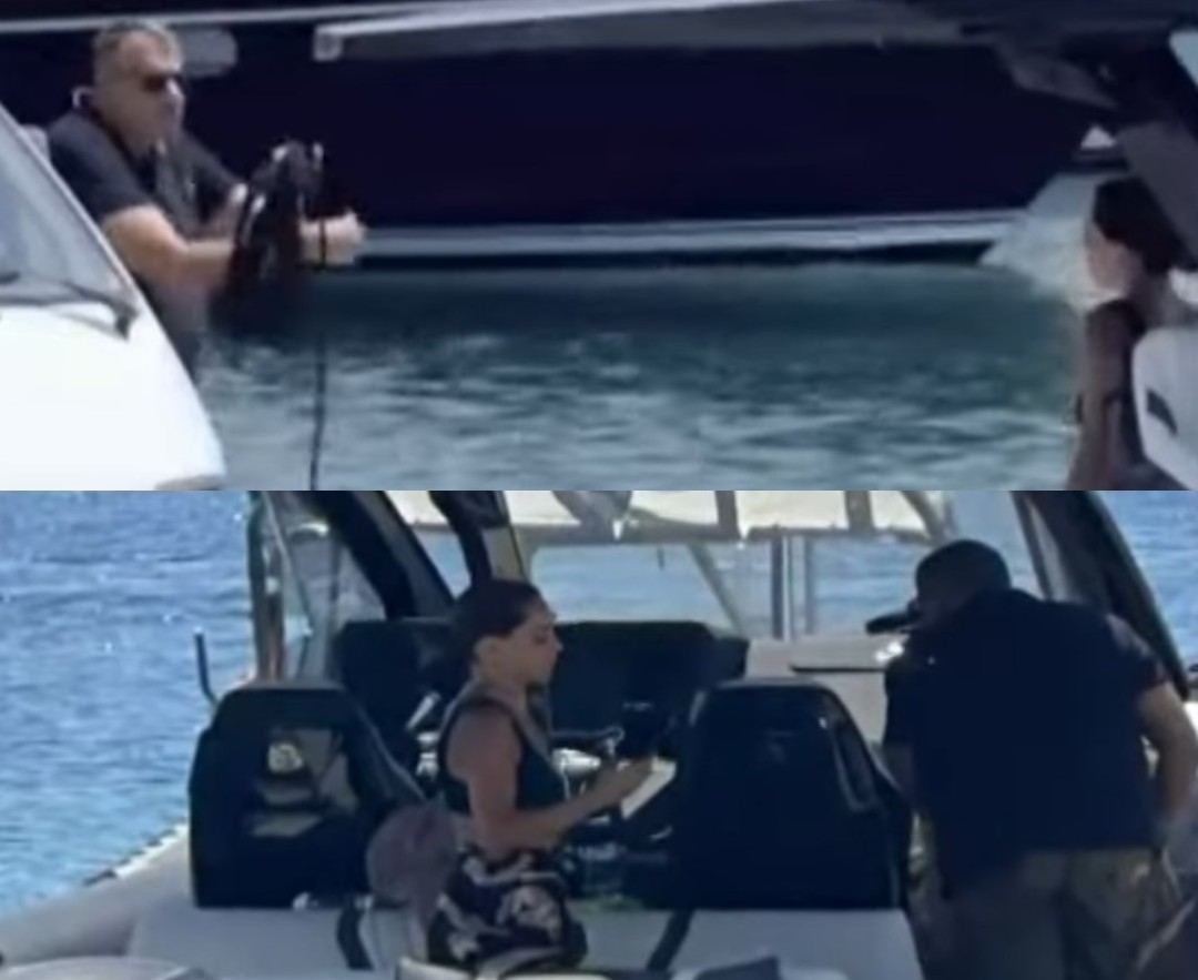Δεν πρόσεξαν την κάμερα Γιώργος Λιάγκας και Μαρία Αντωνά: Τι συνέβn στο λιμάνι της Τήνου