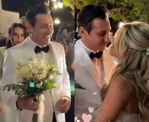 Παντρεύτηκαν Πάνος Καλίδης και Λεάννα Μάρκογλου – Η άφιξη της νύφης και οι επώνυμοι καλεσμένοι