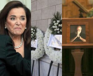 Όλοι παρατήρησαν το στεφάνι της Ντόρας Μπακογιάννη και δάκρυσαν: Το στεφάνι στην κηδεία του Διονύση Σαββόπουλου που ράγισε καρδιές