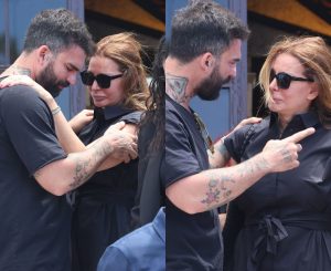 Κηδεία Γωγώ Μαστροκώστα: Σπάpαξε η Μαρία Καλάβρια στην αγκαλιά Δημήτρη Αλεξάνδρου – Φωτογραφίες