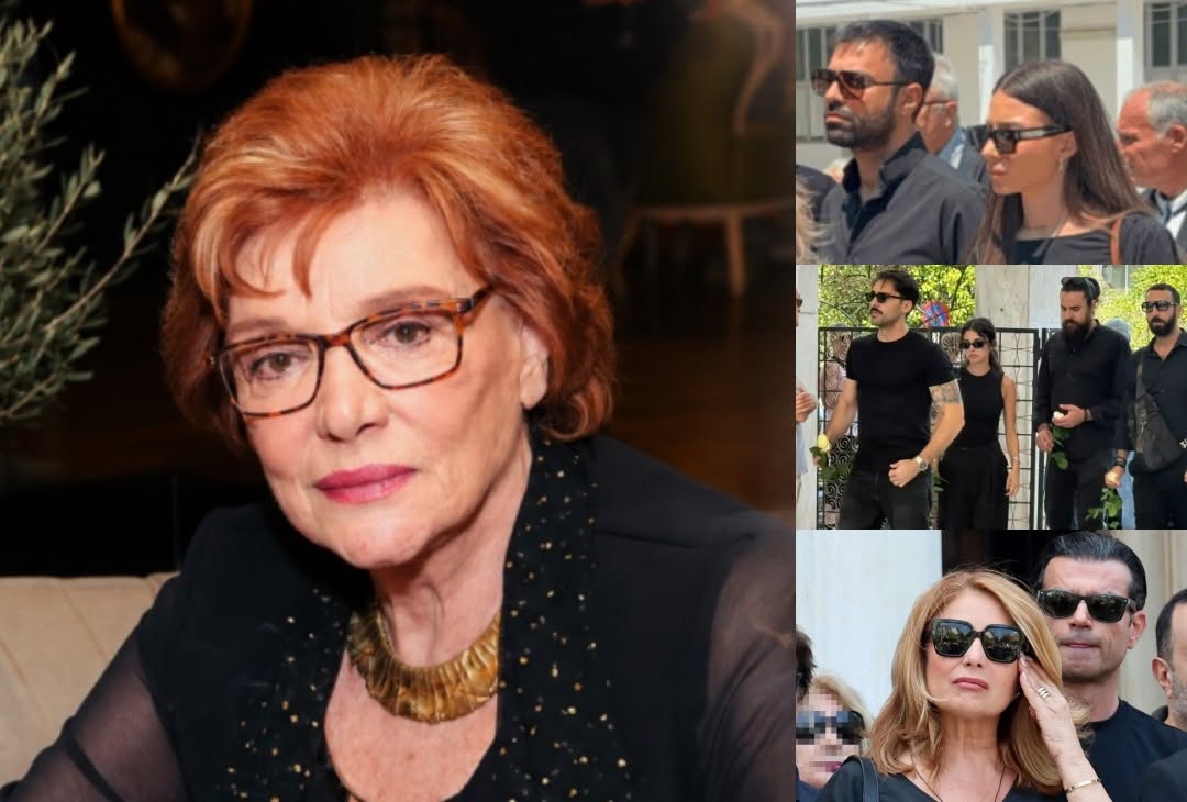 Ήταν όλοι εκεί: Όλοι οι ηθοποιοί της «Γης Της Ελιάς» με ένα λευκό τριαντάφυλλο στην κηδεία της Μάρως Κοντού - Φωτογραφίες