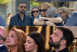 Κηδεία Μάρως Κοντού: Ράκος ο Ανδρέας Γεωργίου – Ψέλλισε μόνο μια λέξη στην Άντζελα Γκερέκου