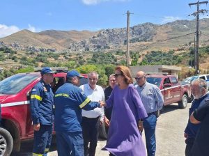Επίσκεψη Ντόρας Μπακογιάννη σε πληγείσες περιοχές από φωτιές: «Θα ξαναφτιάξουμε τα πάντα, είμαστε εδώ!»
