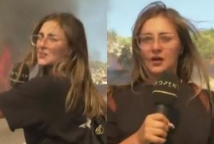 «Κώστα τρέχα, θα καούμε»: Η στιγμή που τηλεοπτικό συνεργείο του OPEN περικυκλώνεται από φλόγες στη Σαλαμίνα – Βίντεο σοκ